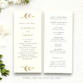 programa de casamento personalizado de marfim e ou