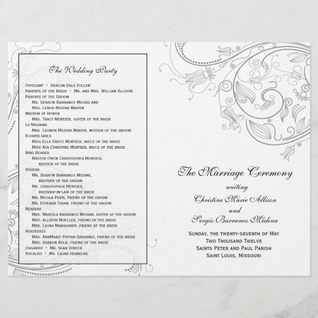 Programa de Casamento Personalizado_Pewter (Frente)