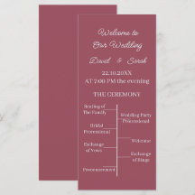 Programa de Casamento Personalizado Simples Maroon