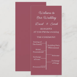 Programa de Casamento Personalizado Simples Maroon