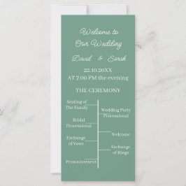 Programa de Casamento Personalizado Verde Simples