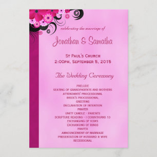 Programa de Casamento Plana Floral Light Fuchsia F