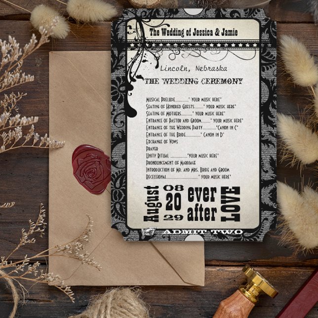 Programa de Casamento Playbill em Papel Kraft Marr (Criador carregado)