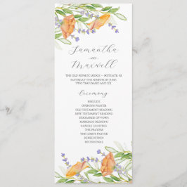 Programa de Casamento por Aquarela Flores Selvagen