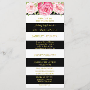 Programa de Casamento por Aquarela Rosa com Stripe