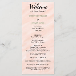Programa de Casamento por Aquarela Verde Blush Sag