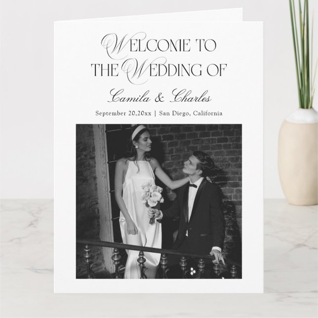 Programa de Casamento Preto e Branco (Frente)