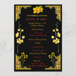Programa de Casamento Preto e Dourado