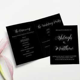 Programa de Casamento Preto Elegante