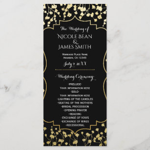 Programa de Casamento Preto Floral com Respiração