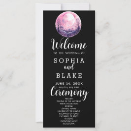 Programa de Casamento Preto Lua Cheia Rosa e Branc
