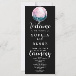 Programa de Casamento Preto Lua Cheia Rosa e Branc