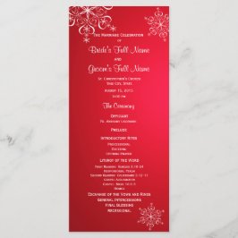 Programa de Casamento Red 2 Floco de Neve de inver