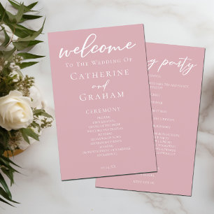 Programa de Casamento Romântico Dusty Rosa rosa