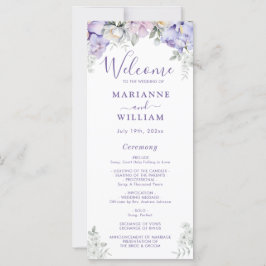 Programa de Casamento Romântico Floral de Roxo Whi