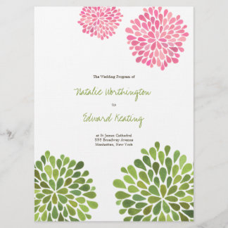 Programa de Casamento Rosa Flor Verde Desabrocha