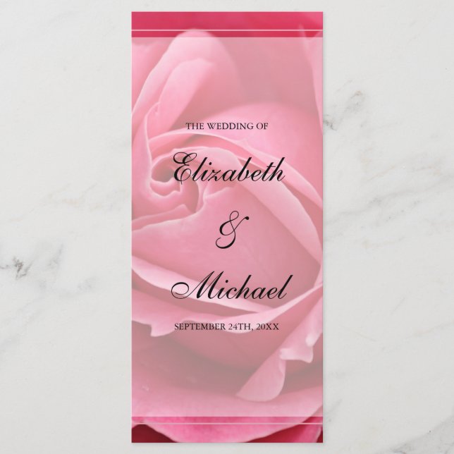 Programa de Casamento Rosa Rosa Rosa Rosa Rosa Ros (Frente)