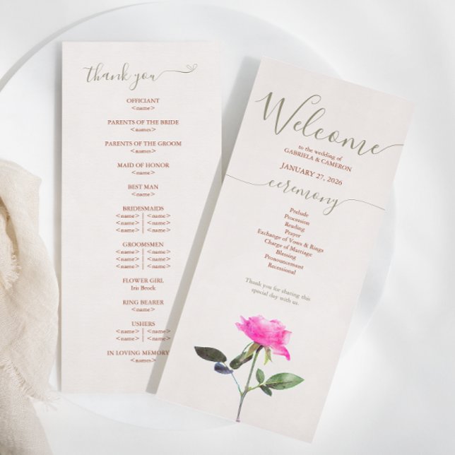 Programa de Casamento Rosa Terracota Floral em Aqu (Criador carregado)