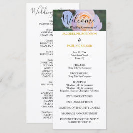 Programa de Casamento Rosas Rosa Pastel Nomes em D