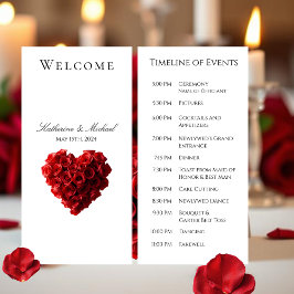 Programa de Casamento - Rosas Vermelhas em Forma d