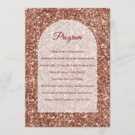 Programa de Casamento Rose Gold Cerimônia Arqueado