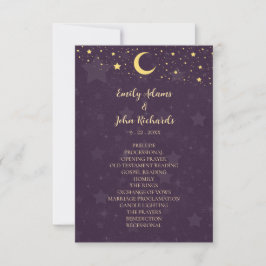 Programa de Casamento Roxo Celestial com Estrelas 