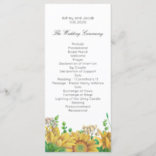 Programa de casamento russo Cerimônia de Sunflower