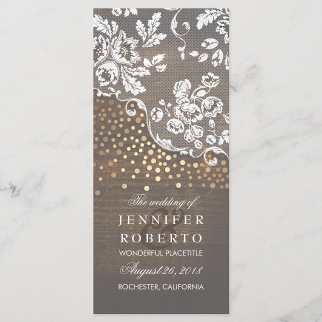 Programa de Casamento Russo de Confetti, Dourado d (Frente)
