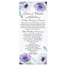 Programa de Casamento Russo Flor de Aquarela Anêmo