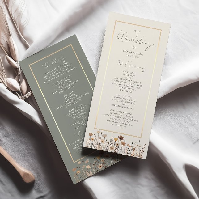 Programa de Casamento Rustic Boho Verde Salvia (Criador carregado)