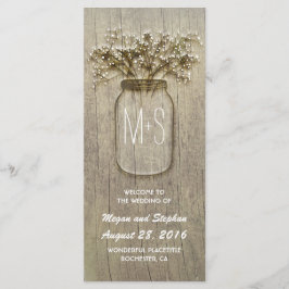 programa de casamento rústico de pedras de jarro