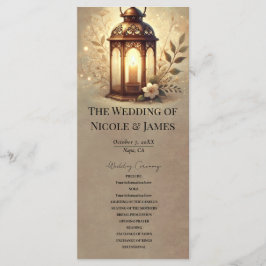 Programa de Casamento Rústico Lanterna Bronze Relu