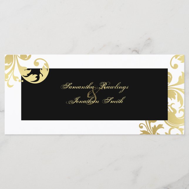 Programa de Casamento - Shimmer Dourado Branco Neg (Frente)