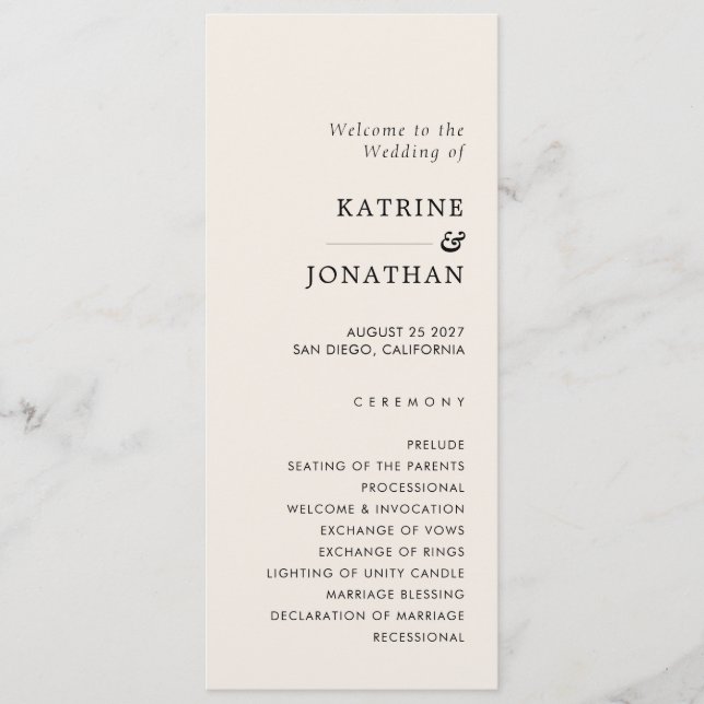 Programa de Casamento Simples (Frente)