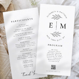 Programa de Casamento Simples Elegante Moderno Min