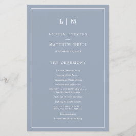 Programa de Casamento Simples Elegante Monograma A