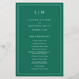 Programa de Casamento Simples Esmeralda Verde Eleg
