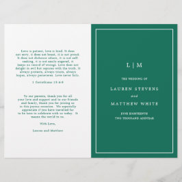 Programa de Casamento Simples Esmeralda Verde Eleg