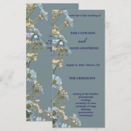 Programa de Casamento Simples Floral Moderno