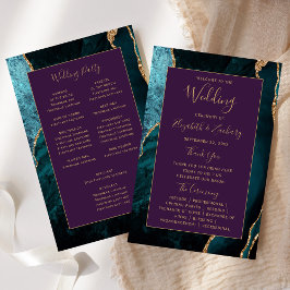 Programa de Casamento Teal Gold Ágata Roxo Orçamen