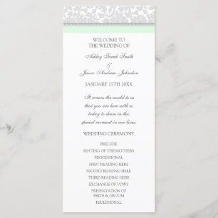 Programa de Casamento tema damasco da Cinza Verde