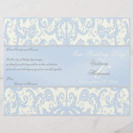 Programa de Casamento tema damasco do Azul e do Ma