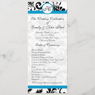 Programa de Casamento tema damasco Preto de Trim A
