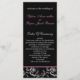 programa de casamento tema damasco rosa