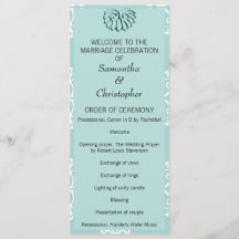Programa de Casamento tema damasco Teal