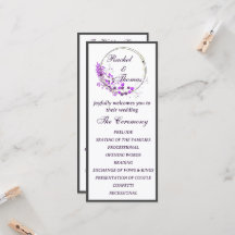 Programa de Casamento Temático de Wistéria Roxa
