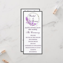 Programa de Casamento Temático de Wistéria Roxa
