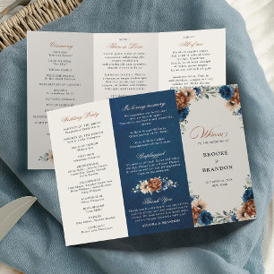 Programa de Casamento Terracota Azul Naval Verde