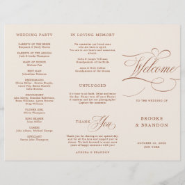 Programa de Casamento Terracotta Boho da Caligrafi