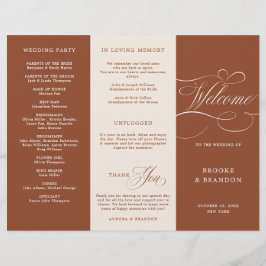 Programa de Casamento Terracotta Boho da Caligrafi